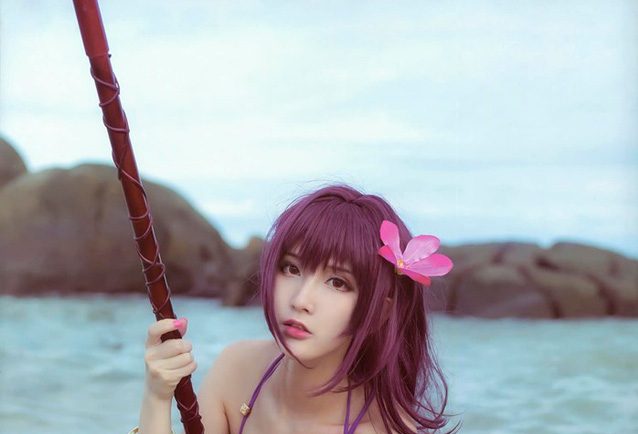 在下萝莉控iiCOSPLAY《Fate/Grand Order》斯卡哈，海边的泳者