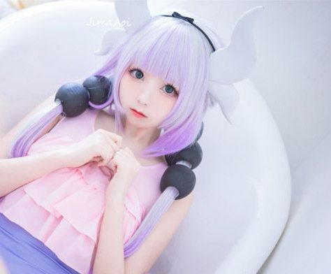嶋葵cosplay《小林家的龙女仆》康娜卡姆依，可爱迷人