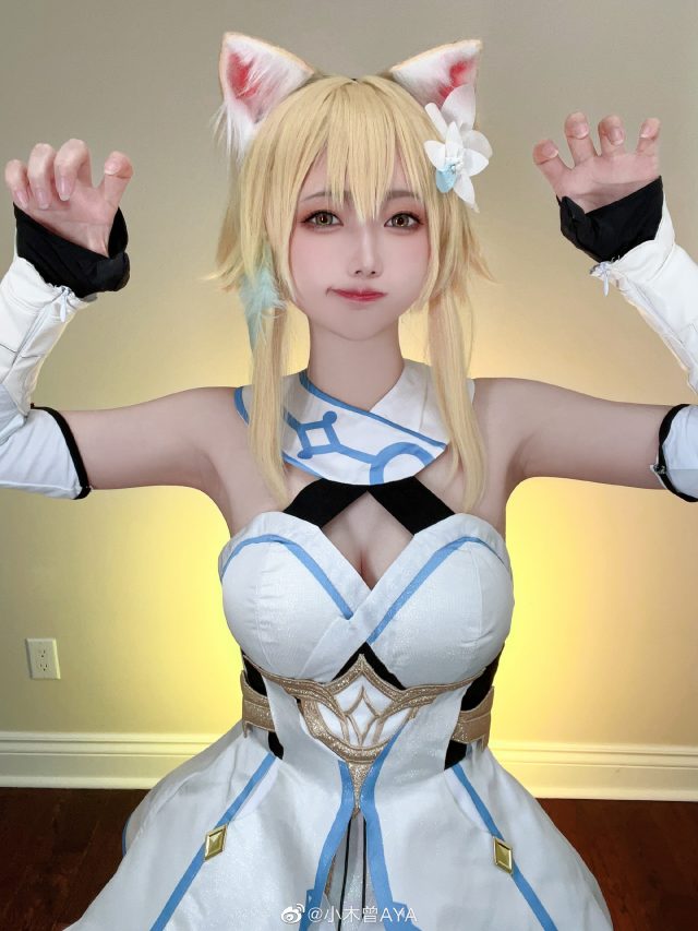 小木曾AYA cos《原神》荧Lumine，萌萌可可爱了