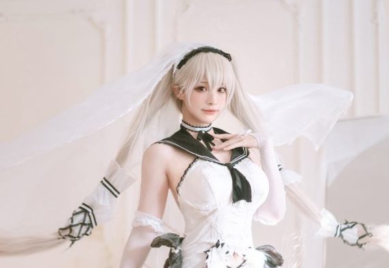 贤儿sherry cos碧蓝航线可畏,白皙如雪,美艳动人